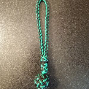 Handmade Green and Black Paracord Keychain